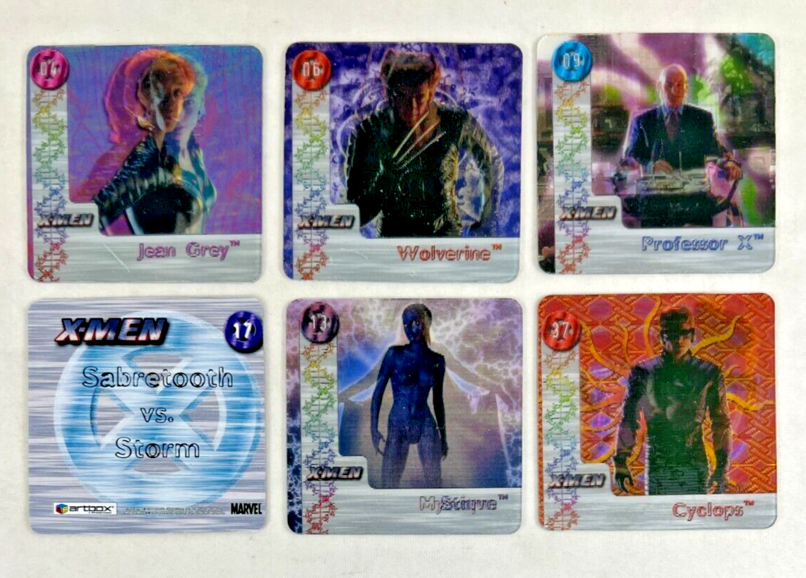 MARVEL X-MEN MOVIE Artbox 2000 ACTION FLIPZ Card Set 40 w/ 4