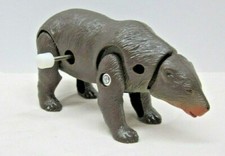 Vintage Wind-up Plastic Walking Brown Bear