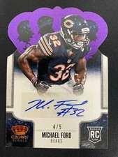 MICHAEL FORD 2013 PANINI CROWN ROYALE PURPLE HOLOFOIL RC AUTO /5 - BEARS - *2774