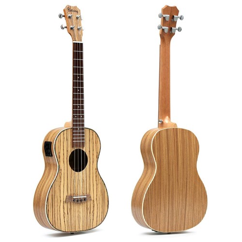 30'' Baritone Ukulele Zebrawood Acoustic Electric Uke Satin With Truss Rod/EQ - Picture 2 of 9