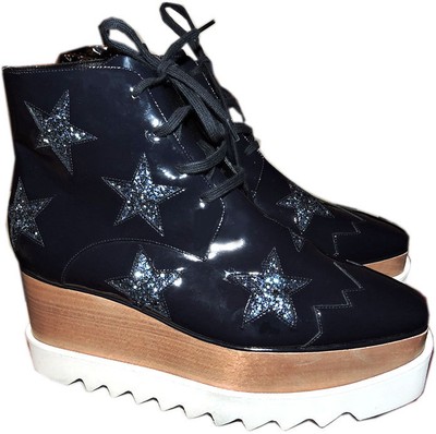 navy platform shoes