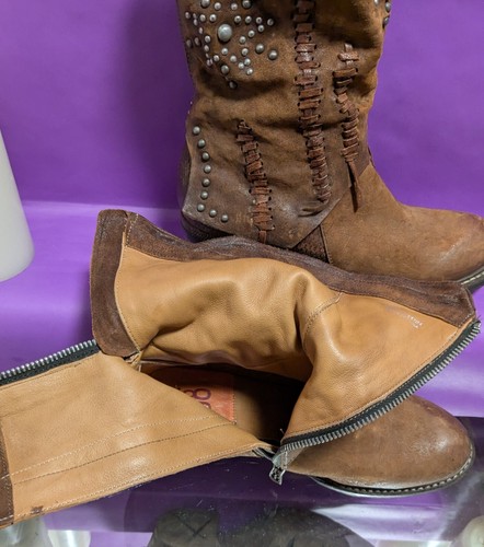 AS98 Womens Clein Calvados Western Leather Cowgirl Boots Women's Size 7.5 Brown - Picture 8 of 10