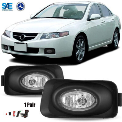 Fog Lights For 2004-2005 Acura TSX OE Style Driving Lamps Bumper Kit Clear Lens