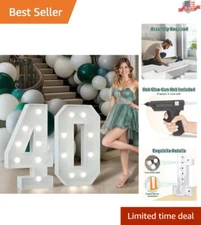 3FT Light-Up Number 40 for Stunning 40th Birthday & Anniversary Celebrations