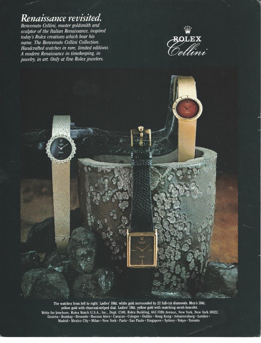 ROLEX Cellini Magazine Ad Benvenuto Cellini collection for - Main Image