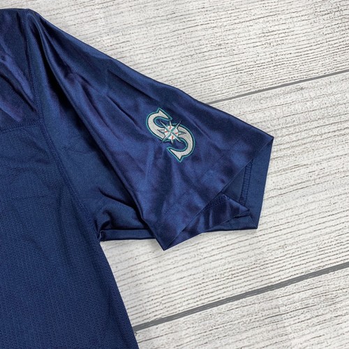 Lee Sport Seattle Mariners MLB Baseball Jersey Men Size Large Blue Short Sleeve - Picture 3 of 7