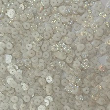 5mm Flat Sequins Crystal White Hologram Glitter Sparkle Medium Hole Made in USA