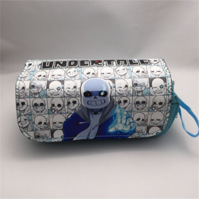 Undertale Sans Papyrus Zipper Pencil Box Case Pen Stationery Bag Make Up Pouch