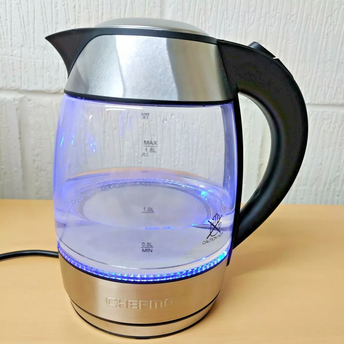 Chefman RJ11-17-TI Glass Kettle - 1100W - 1.8L