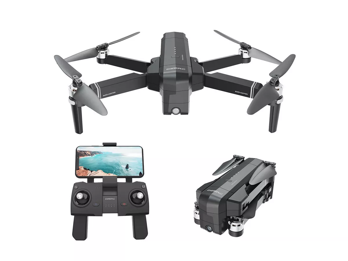 DEERC DE22 Foldable GPS Drone with 2K FPV Camera Black