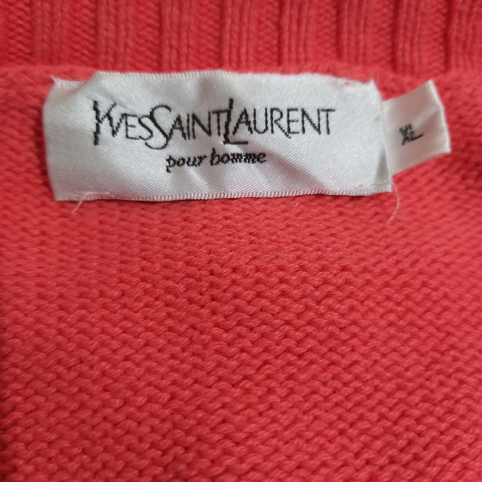 Maglione maglione uomo vintage Yves Saint Laurent rosa salmone 100% cotone taglia XL