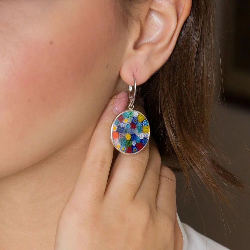 Venetiaurum - Orecchini Murrine per Donna in Vetro Originale Di Murano E Argento - Immagine 3 di 4