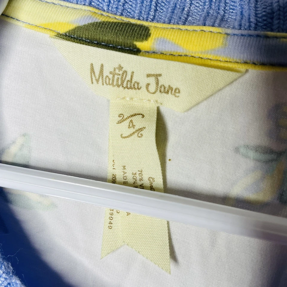 Matilda Jane девочек размер 4 шпион кардиган свитер синий цветочный назад - Изображение 2 из 4