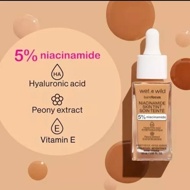 wetnwild Bare Focus Skin Tint 5% Niacinamide Enriched Buildable Sheer Light..153 - Image 4 of 4