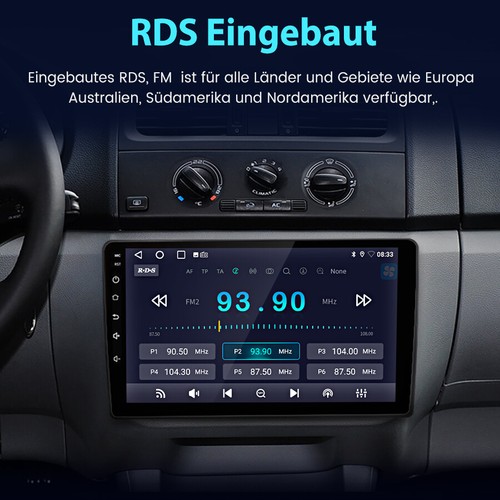 Autoradio 64 GB Android 13 Carplay GPS Navi per Skoda Fabia 2 2007-2013 BT FM SWC - Foto 9 di 12