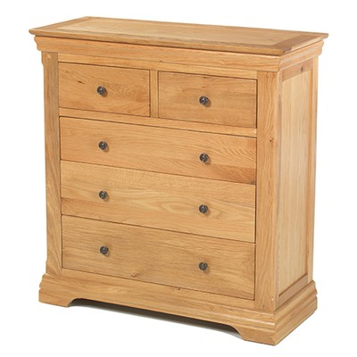 Bordeaux solid oak furniture 2 over 3 bedroom chest of ...
