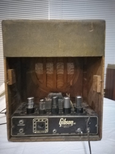 Gibson BR-6 Vintage Tube Amp. 1947, Barn Find For Parts Or Restore Tall Cabinet