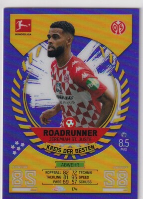 Topps Match Attax Bundesliga Chrome 21/22 174 Jeremiah St. Juste Lila 200/299