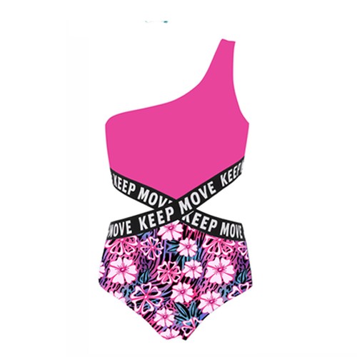 Kids Girls Two-pieces Sleeveless Beachwear Swimsuits Palm Printed Bathing Suits - Picture 49 of 60