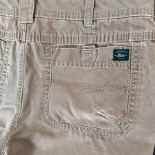 G.H. Bass & Co. Carpenter Canvas Rugged Terrain Pants Mens 38x28 Workwear Khaki