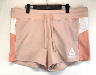 Reebok Sweat Shorts - Womens Size XXL - Pink & White  - Elastic Waist (1524)