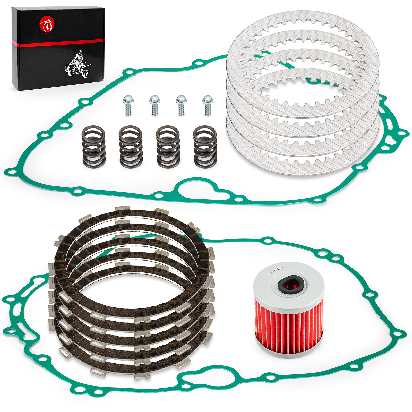 Clutch Friction Plates And Gasket Kit for Kawasaki Bayou KLF 300 Lakota KEF 300