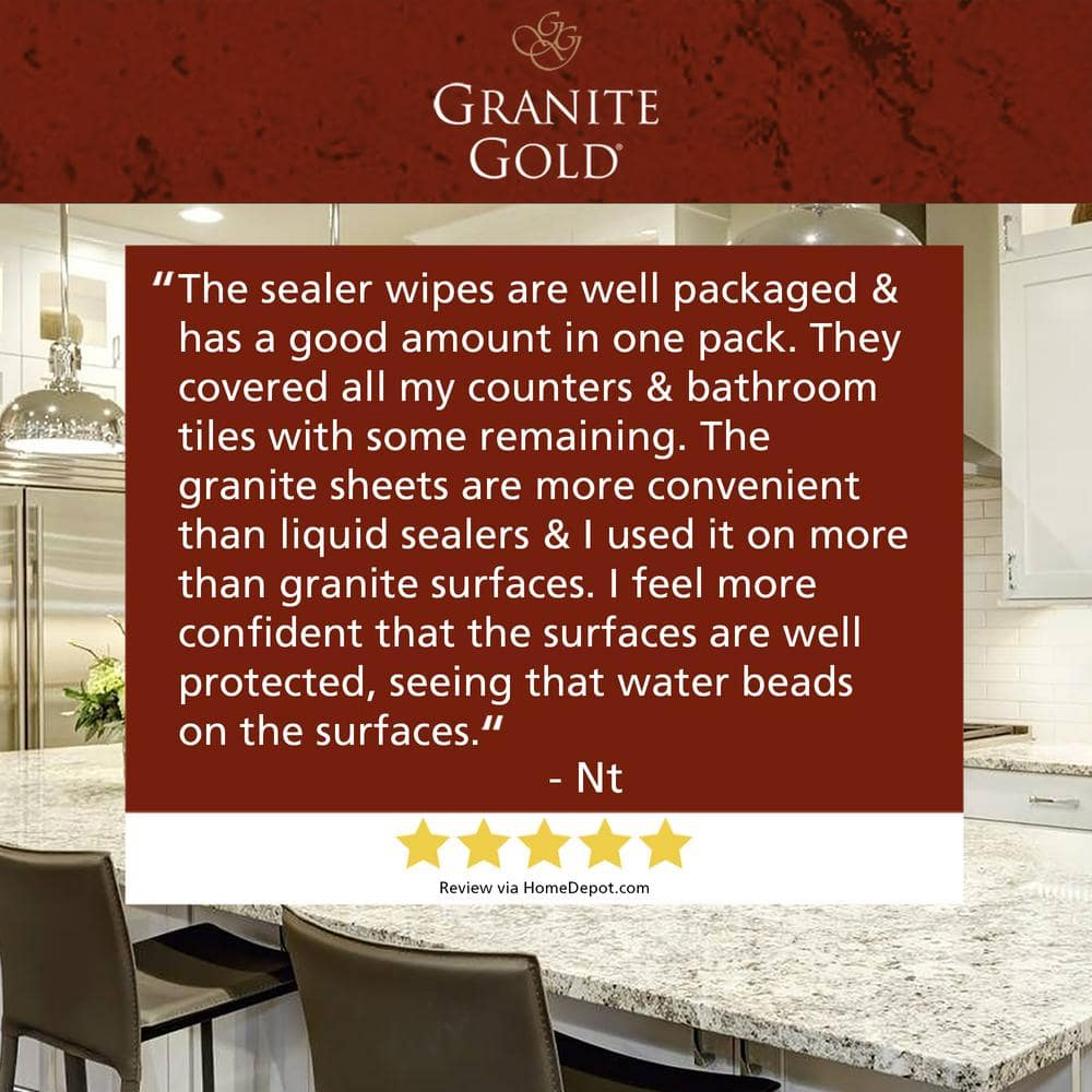 Granite Gold Sealer Wipes Waterbased Stone Sealing to Preserve and