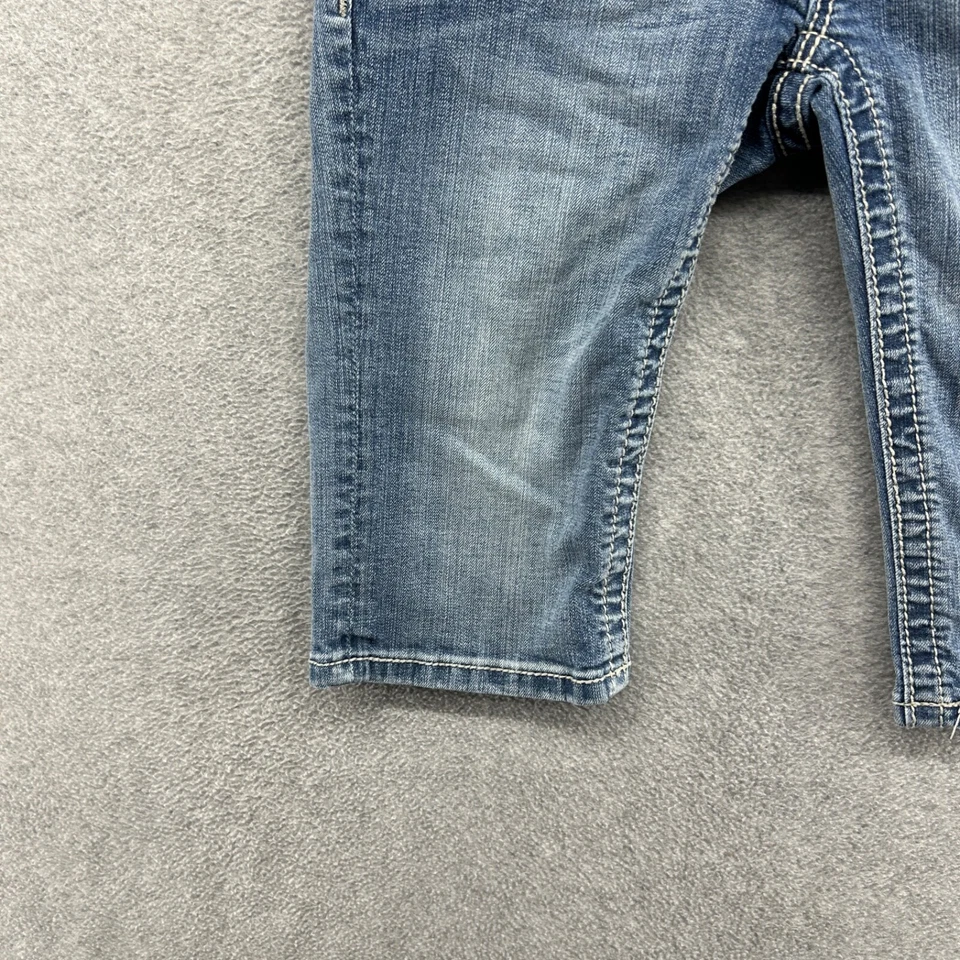 Pantalones Cortos Miss Me Jean Niñas Talla 14 Azul Denim Adornado Lentejuelas Bermudas Foto 2 de 4