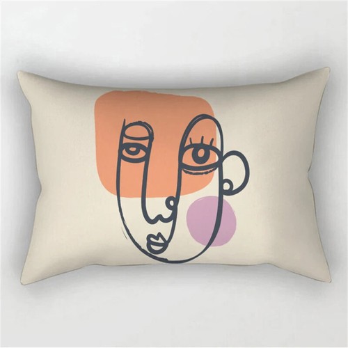 Abstract Leaves Plant Sofa Pillow Cover Rectangle Face Cushion Cover Geometric - Picture 30 of 38