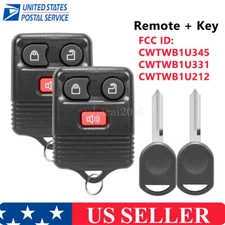 2 For 2004 2005 2006 2007 2008 2009 2010 Ford F-150 Remote Car Key Fob + Key
