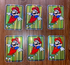 6 1990 VINTAGE NINTENDO SUPER MARIO Bros Brothers Prism Sticker GAME VENDING NES