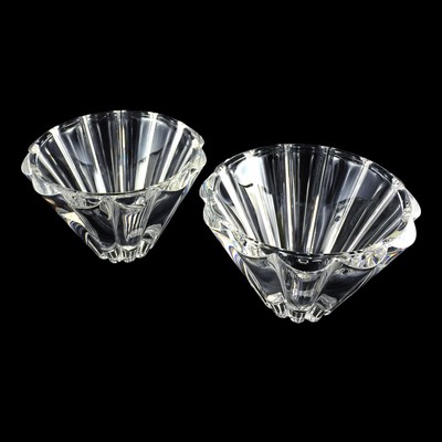 Rosenthal Germany Crystal Lead Glass Bowls Vases Fluted 4 Tall