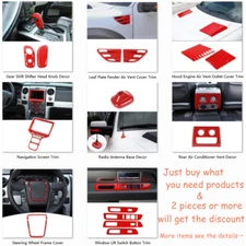 Interior Board Central Trim Decoration Cover For Ford F150 Raptor 2009-2014 Red