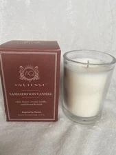 NIB Aquiesse SANDALWOOD VANILLE Luxury Soy Wax Candles 6.5 oz