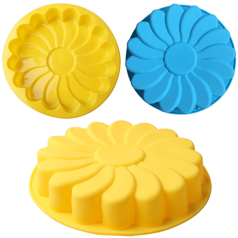 Silicone Large Flower Cake Mould Chocolate Soap Candy Jelly Mold Baking Pans wer