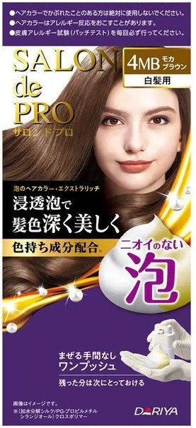 DARIYA SALON DE PRO FOAM HAIR COLOR EXTRA RICH FOR GRAY HAIR 4MB MOCHA BROWN X10