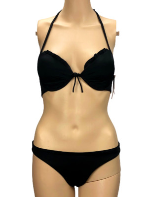 Bikini Victoria's Secret 2 Pezzi - Top XS/S/M + Bottom Vita Alta Cheeky XS-M - Blu/Rosa