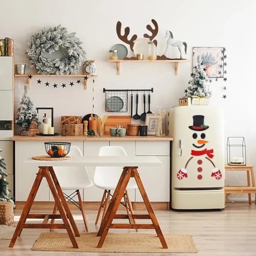 Christmas Door Stickers Decorations, Winter Christmas Wall Stickers Snowman - Picture 3 of 7
