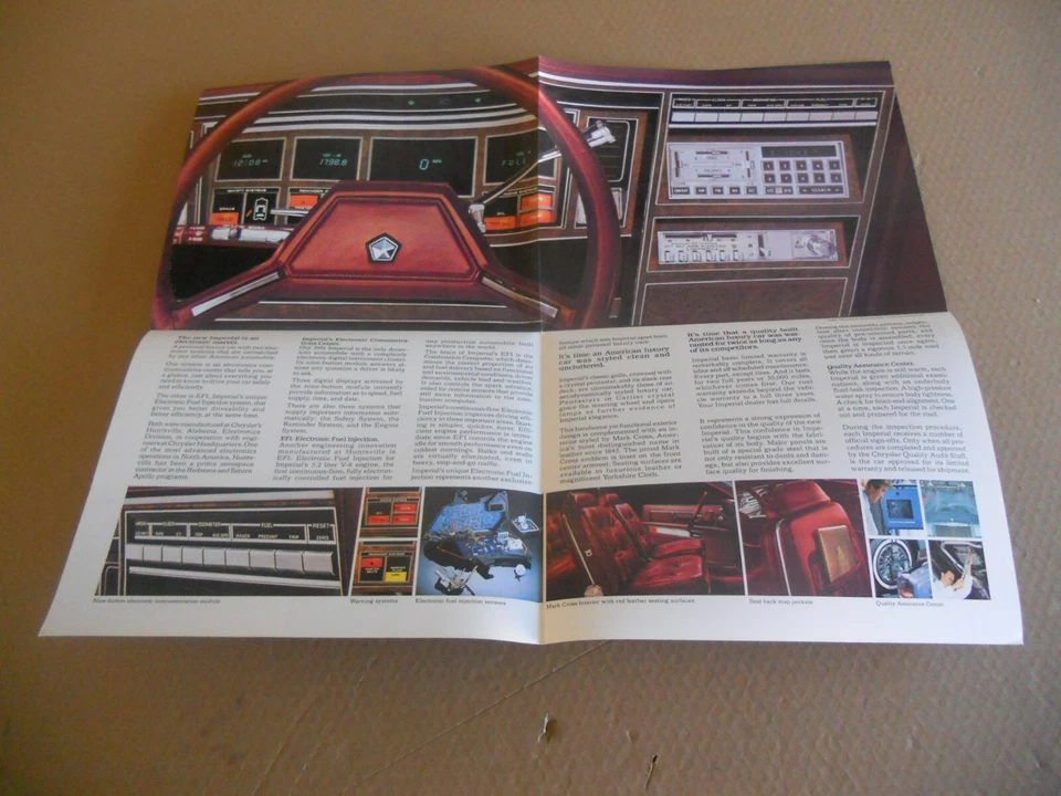 Новая из старых запасов оригинальная дилерская брошюра 1981 Chrysler Imperial Lee Iacocca - Изображение 3 из 3