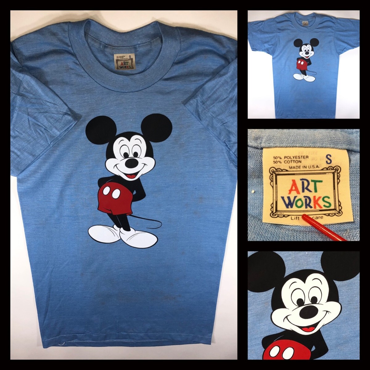VTG 80s Walt Disney World Land Mickey Mouse Club Cartoon UNUSED t