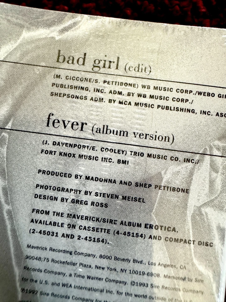 MADONNA BAD GIRL CASSETTE TAPE SEALED SINGLE US LP PROMO HYPE SLIP BOX EROTICA - Image 3 of 4