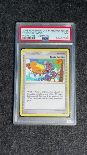 Tropical Wind German DP25 PSA 7 Worlds 2008 Promo Pokémon Trophy Card Tropenwind