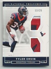 Tyler Ervin 2016 National Treasures RC Dual Materials Holo Silver /25 Rookie #15