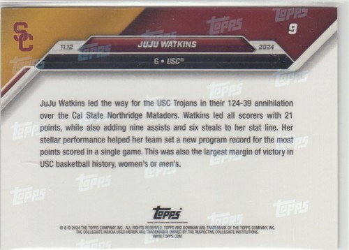 2024-25 Topps Now JuJu Watkins #9 - Picture 2 of 3