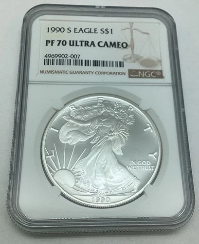 1990 S American Silver Eagle NGC PF 70 Ultra Cameo