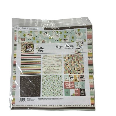 Simple Stories Mama Llama 12x12 Simple Set Scrapbook Kit Stickers 10162 2018 New