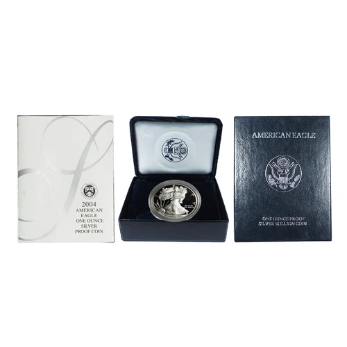 2004-W Proof $1 American Silver Eagle Box, OGP & COA