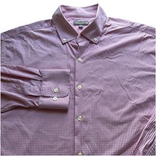 Peter Millar Summer Comfort Men s XL Pink Gingham Check L/S Button Down Shirt