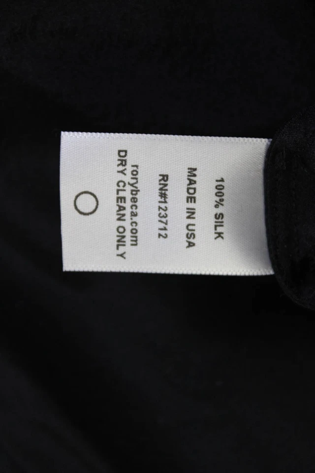 Blusa sin mangas pulóver con cuello en V ajustable de seda negra talla XS de Rory Beca para mujer Foto 4 de 4