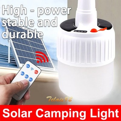 Solar Camping Tent Light Rechargeable LED Flashlight Power Torch Lantern Lamp US